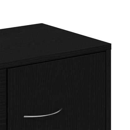 Credenza Rovere Nero 88x30x64 cm in Legno Multistrato - homemem39