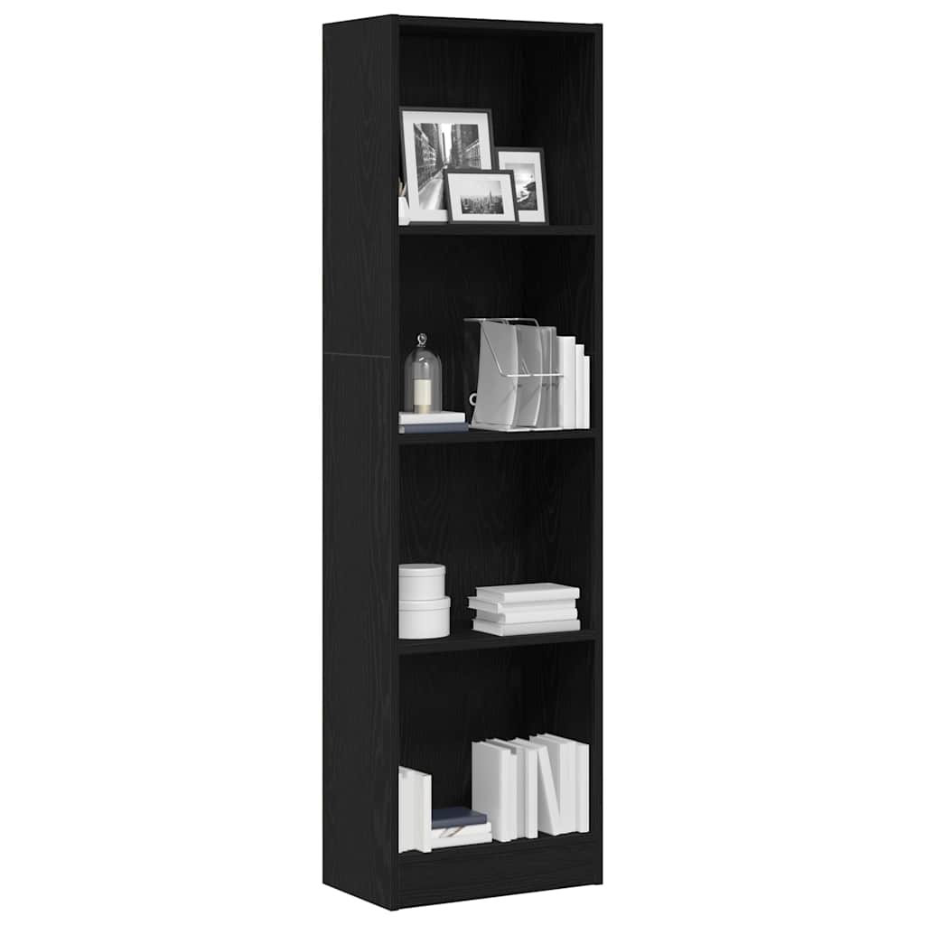 Libreria Rovere Nero 40x24x143 cm in Legno Multistrato