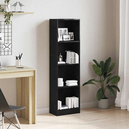 Libreria Rovere Nero 40x24x143 cm in Legno Multistrato