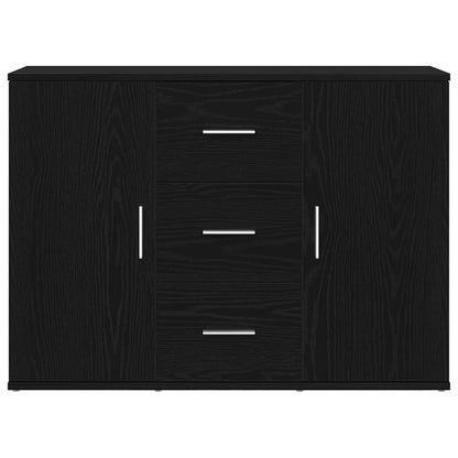 Credenza Rovere Nero 91x29,5x65 cm in Legno Multistrato