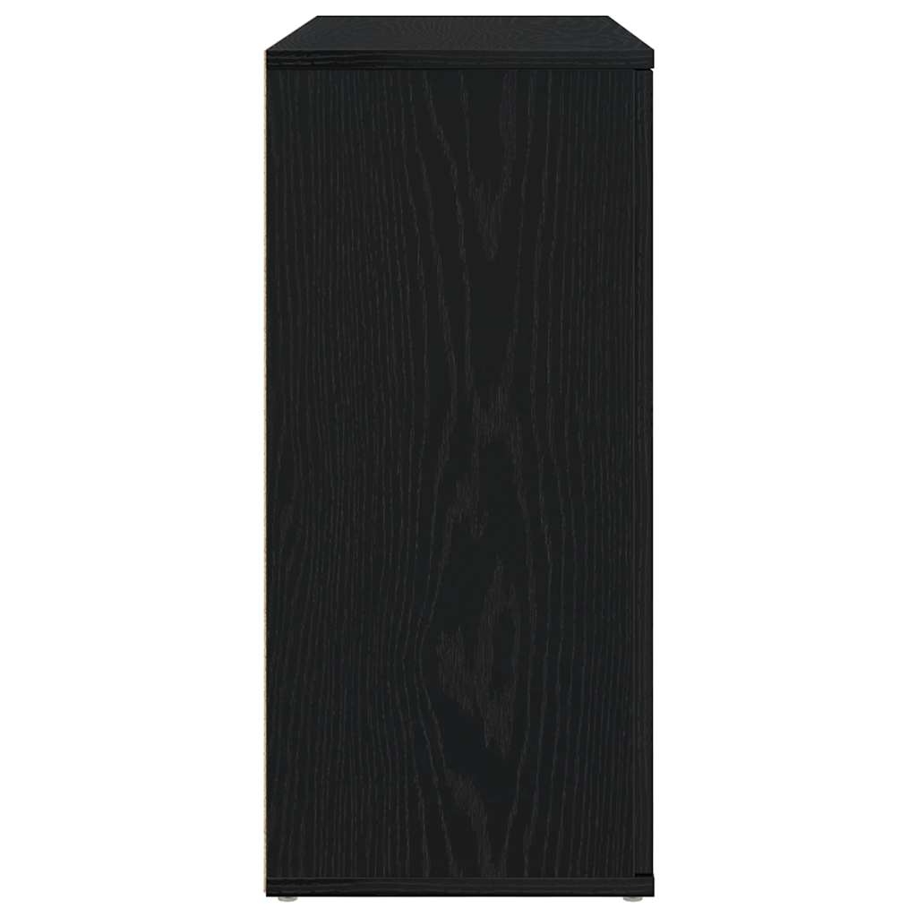 Credenza Rovere Nero 91x29,5x65 cm in Legno Multistrato - homemem39