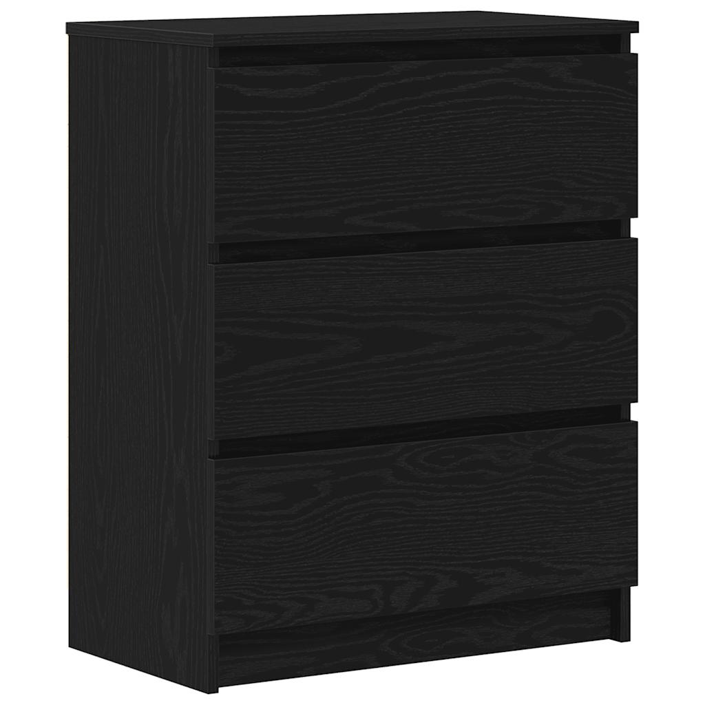 Credenza Rovere Nero 60x35x76 cm in Legno Multistrato - homemem39