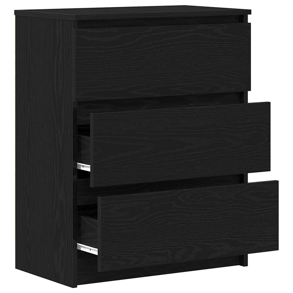 Credenza Rovere Nero 60x35x76 cm in Legno Multistrato