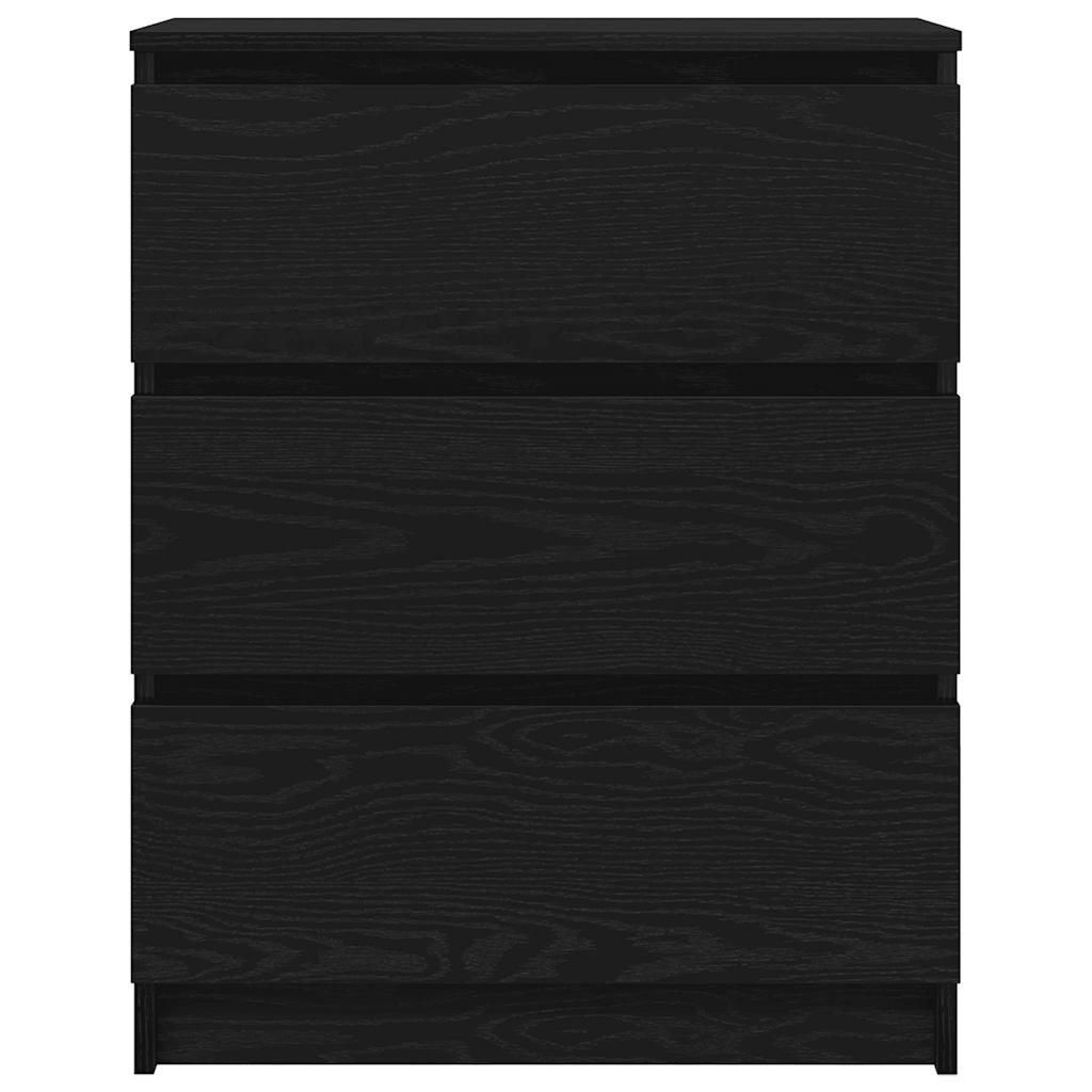 Credenza Rovere Nero 60x35x76 cm in Legno Multistrato - homemem39