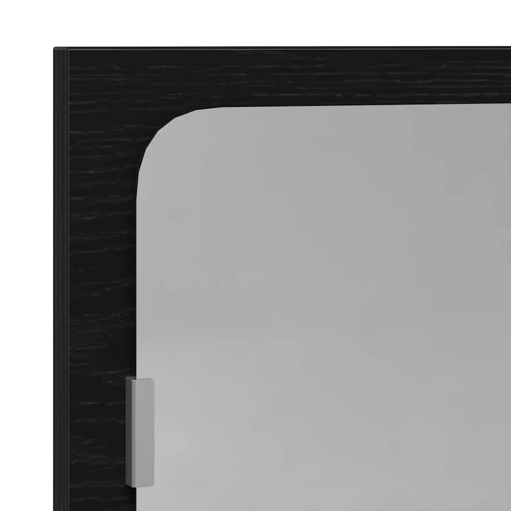 Specchio da Bagno Rovere Nero 40x10,5x37 cm Legno Multistrato