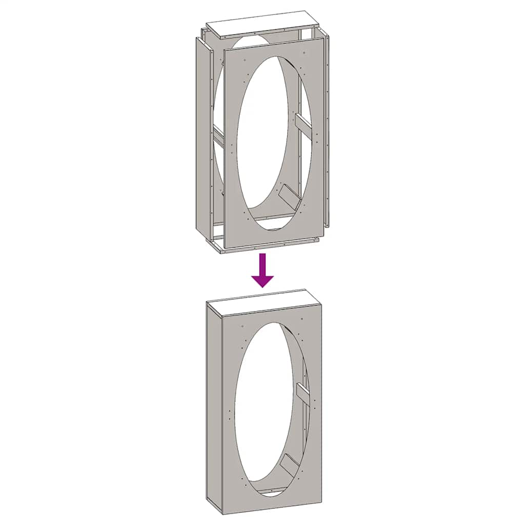 Rastrelliera per Legna da Ardere 50x23x100 cm in Acciaio Inox