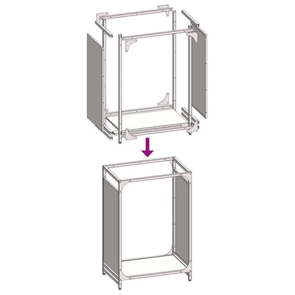 Rastrelliera per Legna da Ardere Antracite 44x28x65 cm