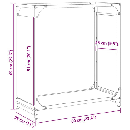 Rastrelliera per Legna da Ardere Bianca 60x28x65 cm