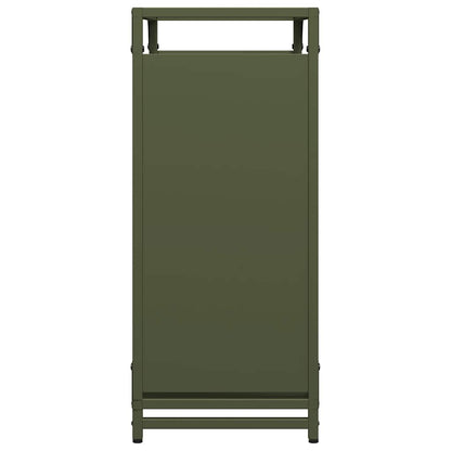 Rastrelliera per Legna da Ardere Verde Oliva 60x28x65 cm