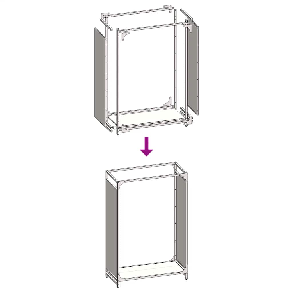 Rastrelliera per Legna da Ardere Bianca 60x28x90 cm