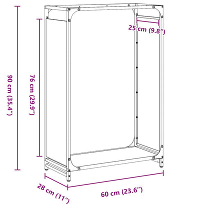 Rastrelliera per Legna da Ardere Bianca 60x28x90 cm