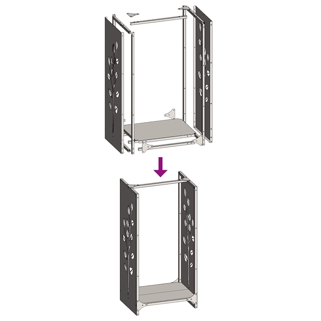 Rastrelliera per Legna da Ardere 40x30x80 cm in Acciaio Inox - homemem39