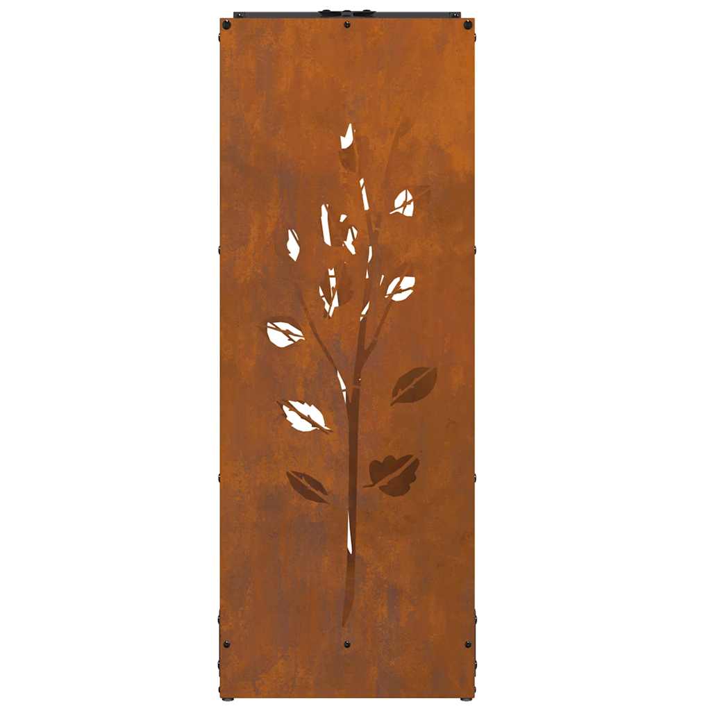 Rastrelliera per Legna da Ardere 40x30x80 cm in Acciaio Corten