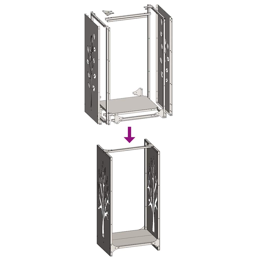 Rastrelliera per Legna da Ardere 40x30x80 cm in Acciaio Inox