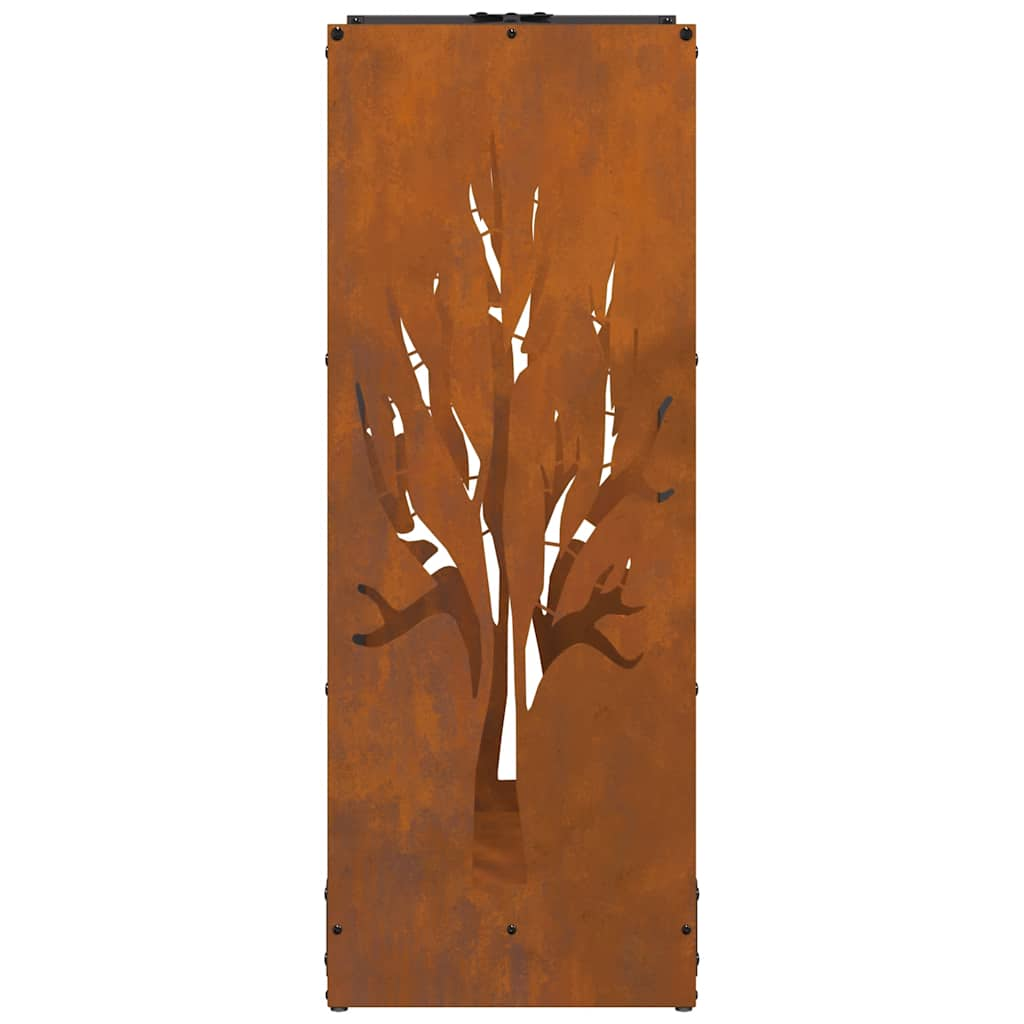 Rastrelliera per Legna da Ardere 40x30x80 cm in Acciaio Corten - homemem39