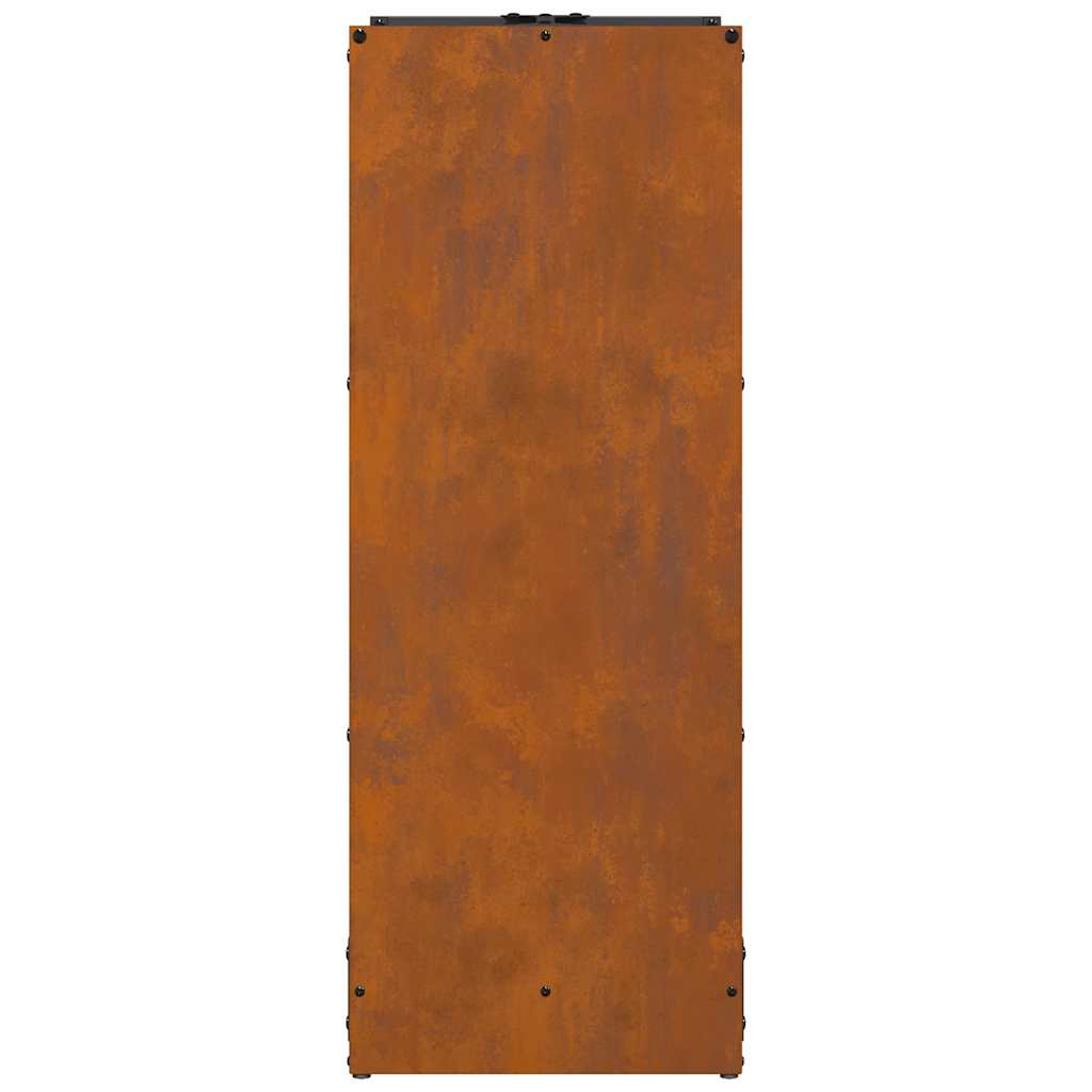 Rastrelliera per Legna da Ardere 40x30x80 cm in Acciaio Corten - homemem39