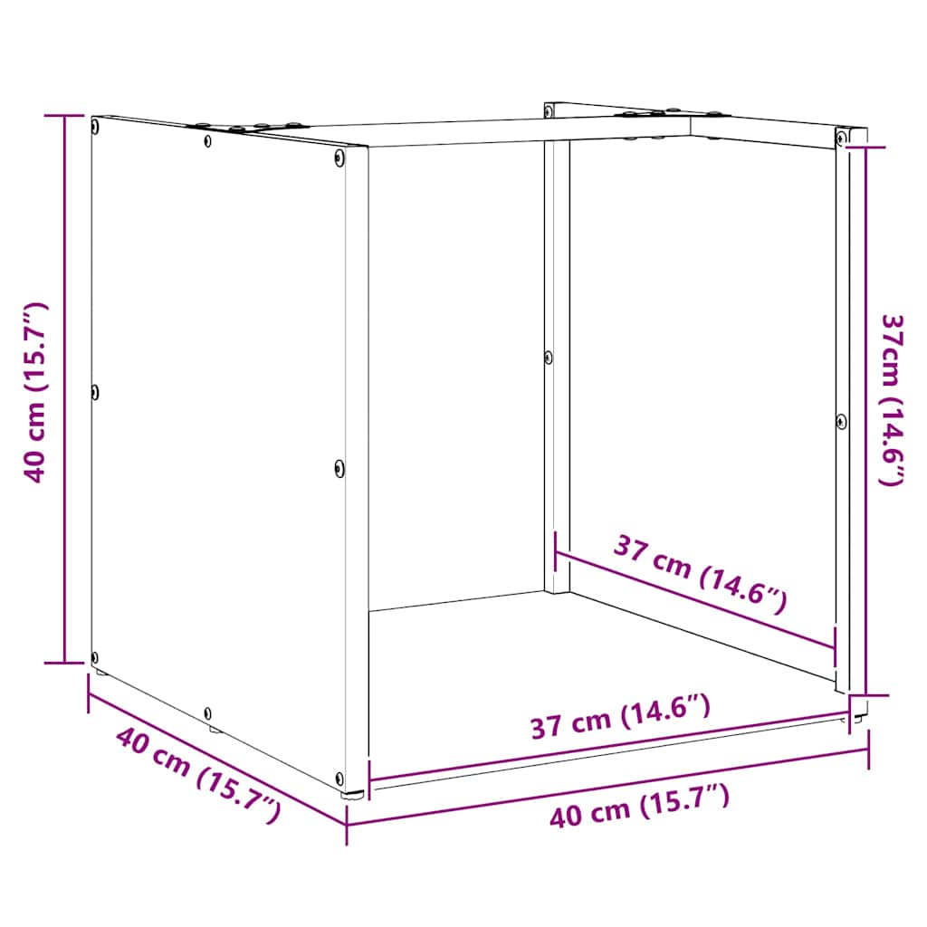 Rastrelliera per Legna da Ardere 40x40x40 cm in Acciaio Inox