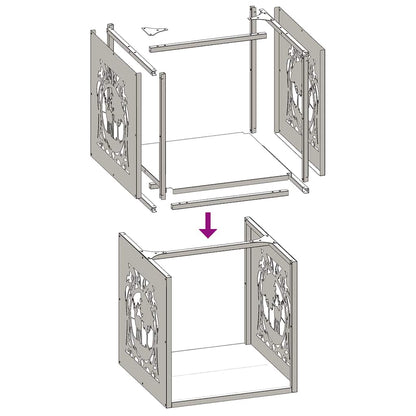 Rastrelliera per Legna da Ardere 40x40x40 cm in Acciaio Inox - homemem39