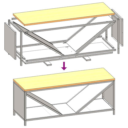 Rastrelliera per Legna da Ardere con Piano Nera 100x40x60 cm