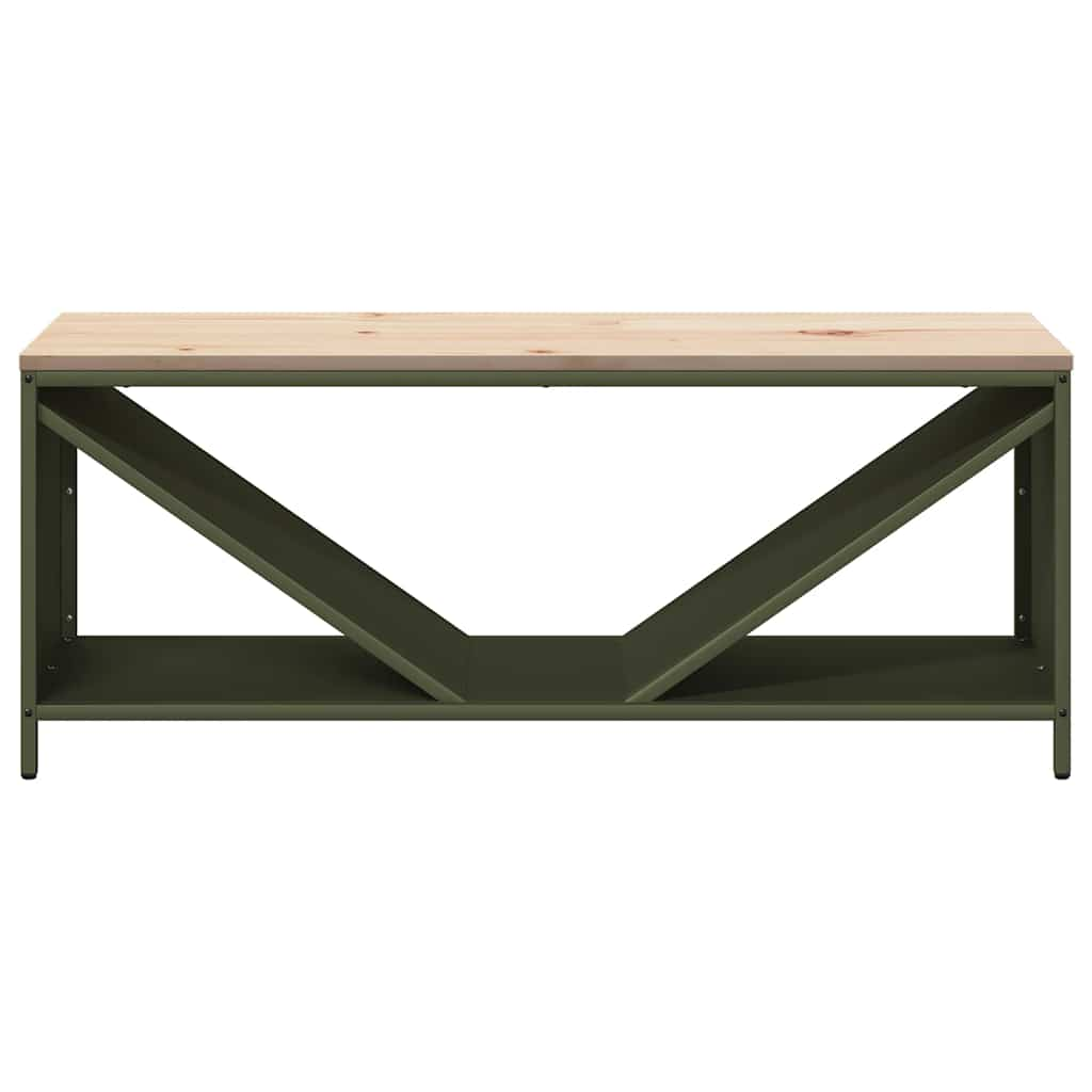 Rastrelliera Legna da Ardere con Piano Verde Oliva 100x40x60 cm