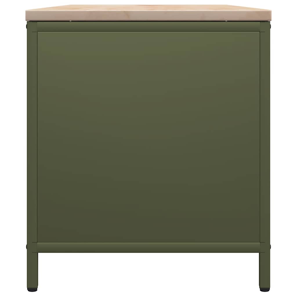 Rastrelliera Legna da Ardere con Piano Verde Oliva 100x40x60 cm