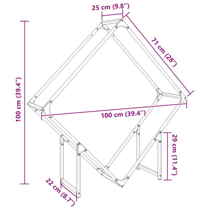 Rastrelliera per Legna da Ardere Antracite 100x25x100 cm