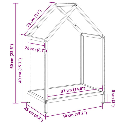 Rastrelliera per Legna da Ardere Nera 40x25x60 cm - homemem39