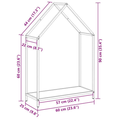 Rastrelliera per Legna da Ardere Nera 60x25x90 cm