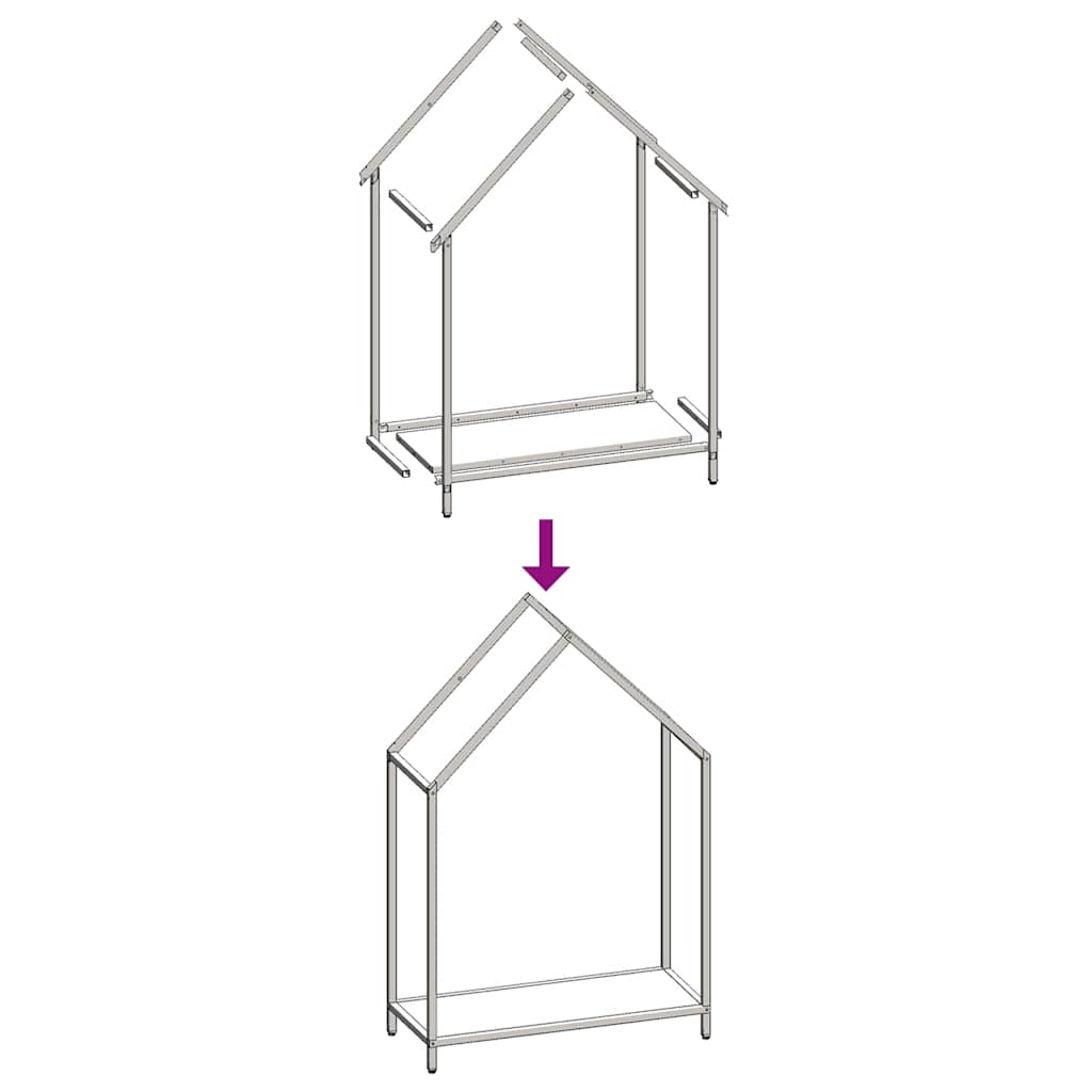 Rastrelliera per Legna da Ardere Antracite 60x25x90 cm