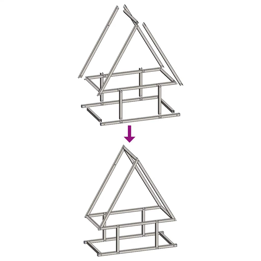 Rastrelliera per Legna da Ardere Antracite 50x25x60 cm - homemem39