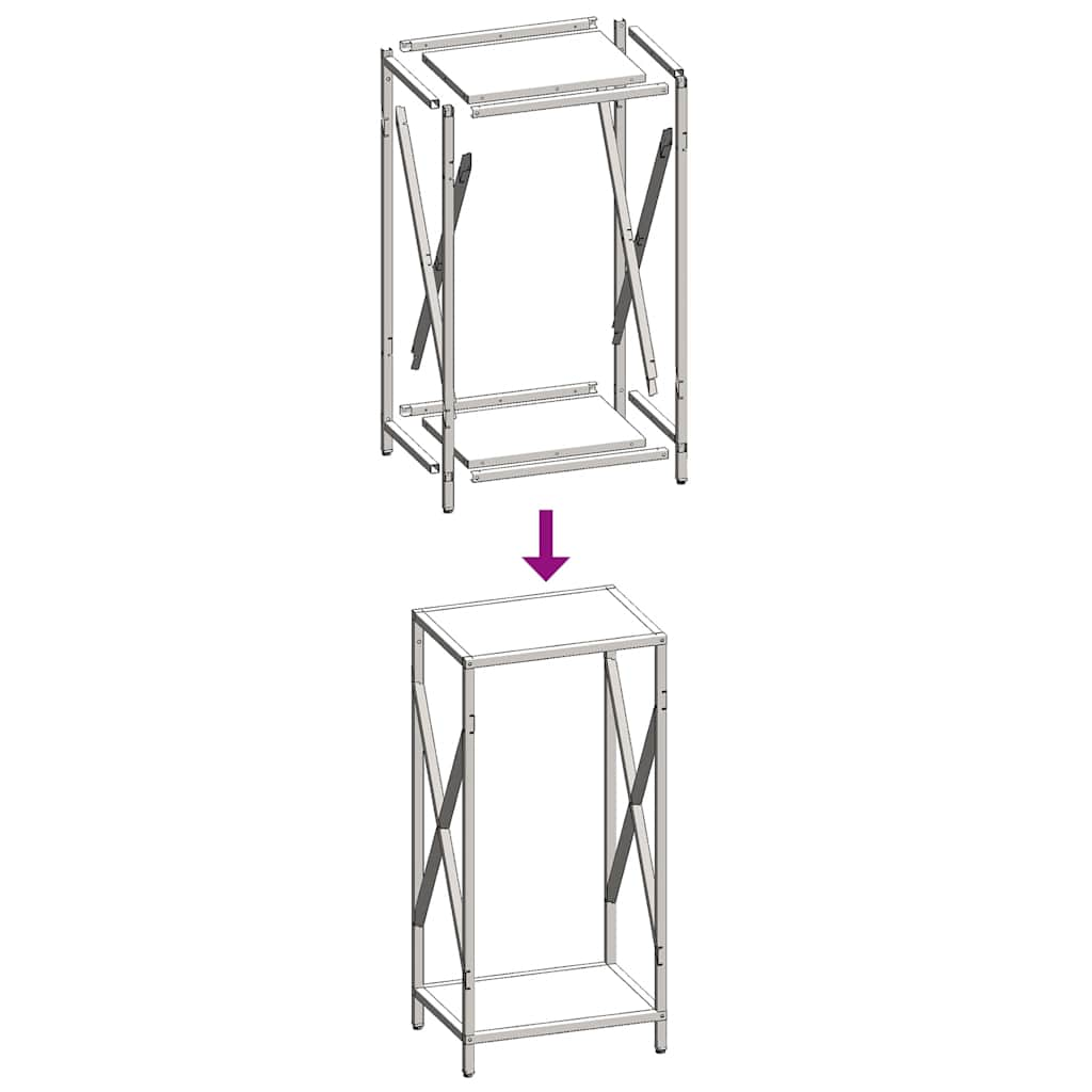 Rastrelliera per Legna da Ardere Antracite 34x25x70 cm - homemem39