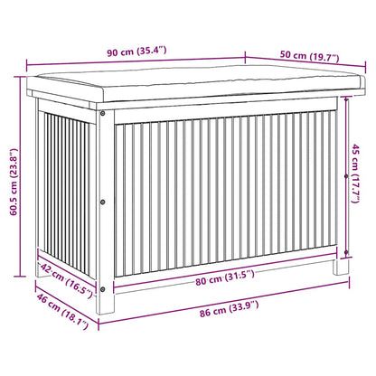 Scatola Cuscini da Esterno 90x50x60,5 cm Legno Massello Acacia - homemem39