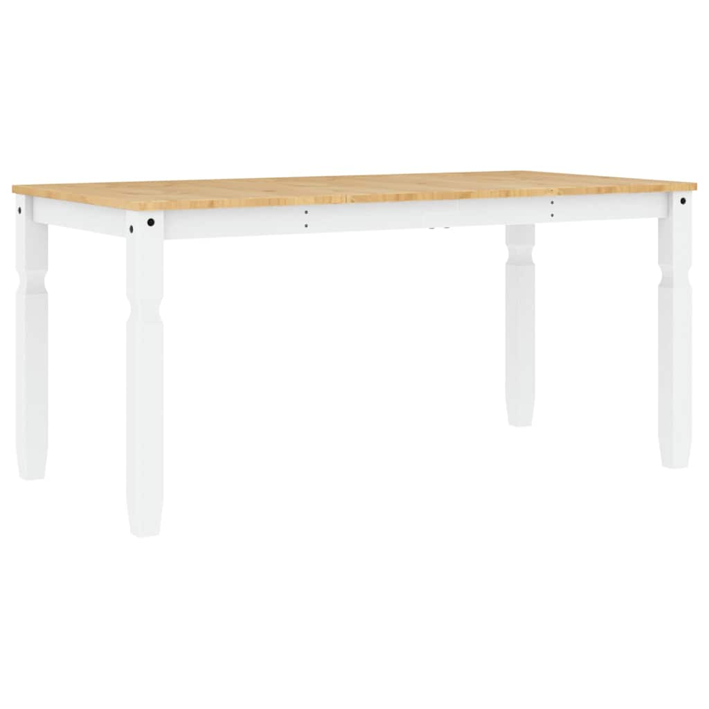 Set da Pranzo 5 pz Panama Bianco in Legno Massello di Pino - homemem39