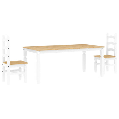 Set da Pranzo 3 pz Panama Bianco in Legno Massello di Pino