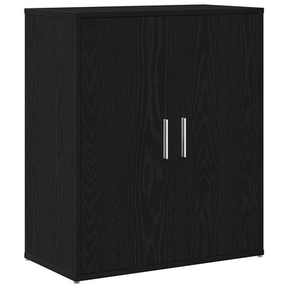 Credenza Rovere Nero 60x31x70 cm in Legno Multistrato