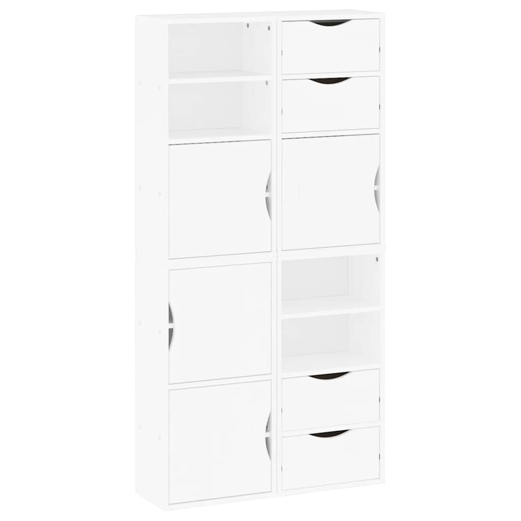 Armadietti Laterali 4 pz ODDA Bianco 40x24x79 cm Legno di Pino - homemem39