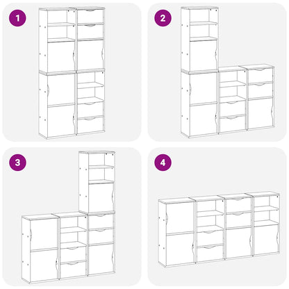 Armadietti Laterali 4 pz ODDA Bianco 40x24x79 cm Legno di Pino - homemem39