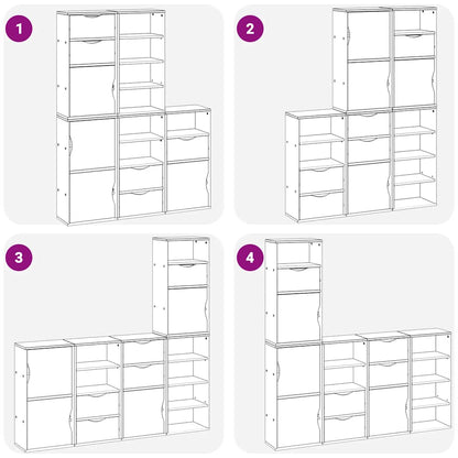 Armadietti Laterali 5 pz ODDA 40x24x79 cm Legno Massello Pino - homemem39