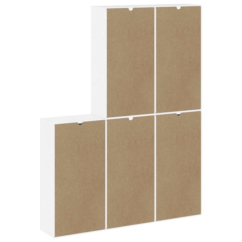 Armadietti Laterali 5 pz ODDA Bianco 40x24x79 cm Legno di Pino