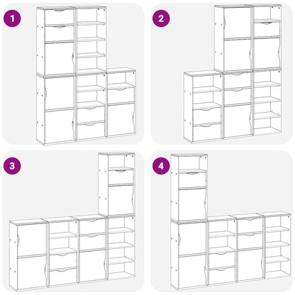 Armadietti Laterali 5 pz ODDA Bianco 40x24x79 cm Legno di Pino - homemem39