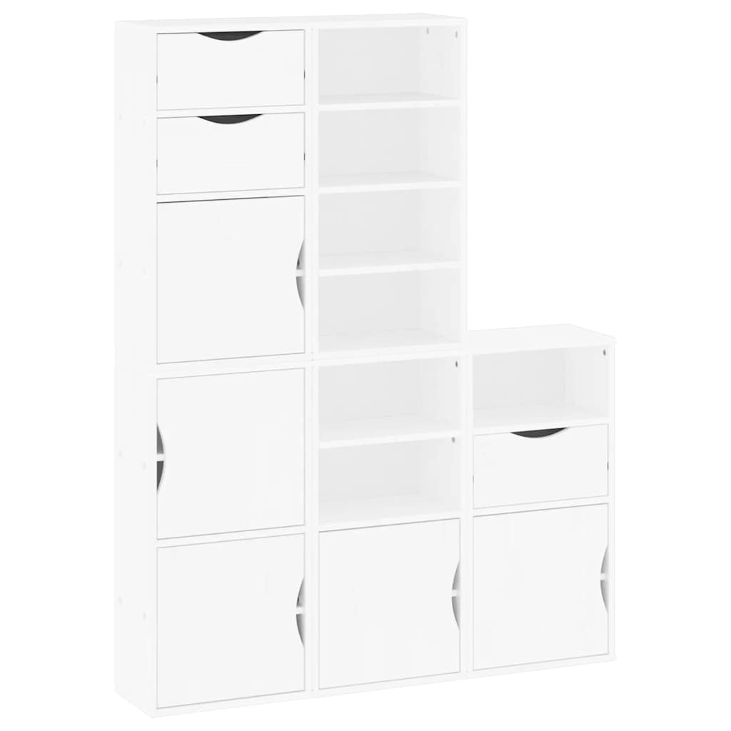 Armadietti Laterali 5 pz ODDA Bianco 40x24x79 cm Legno di Pino - homemem39