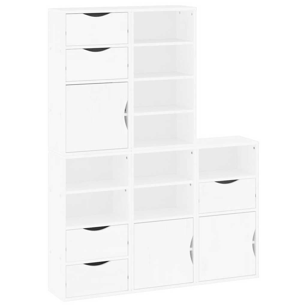 Armadietti Laterali 5 pz ODDA Bianco 40x24x79 cm Legno di Pino - homemem39