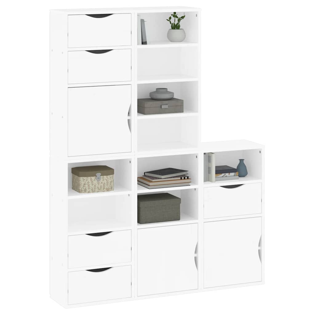 Armadietti Laterali 5 pz ODDA Bianco 40x24x79 cm Legno di Pino - homemem39