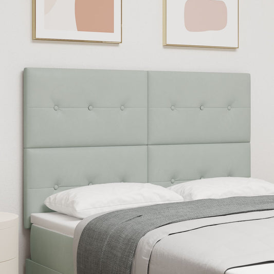 Testiera vidaXL Button Tufted Grigio Chiaro 160 cm Velluto