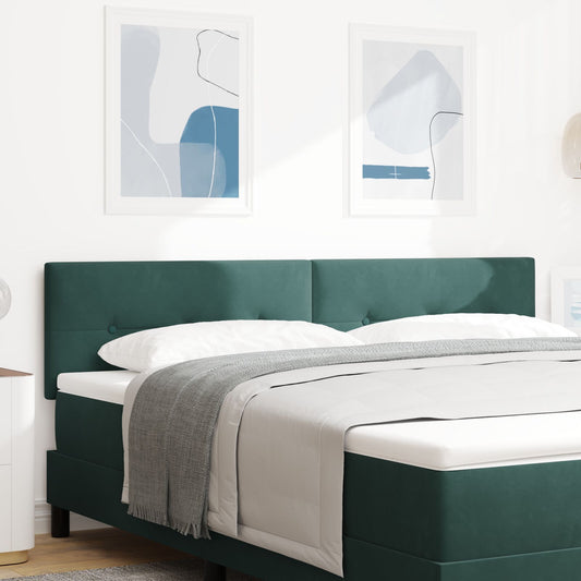 Testiera LED vidaXL Button Tufted Verde Scuro 90 cm in Velluto