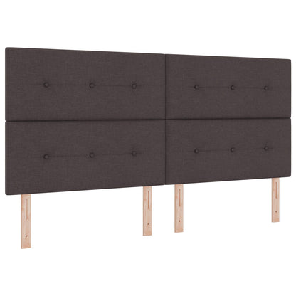 testiera vidaXL con bottoni, color marrone scuro, 200 cm in tessuto