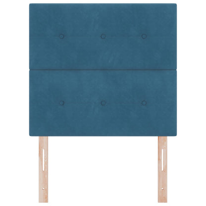 Testiera vitaXL Pieghettata Blu Scuro 90 cm Velluto
