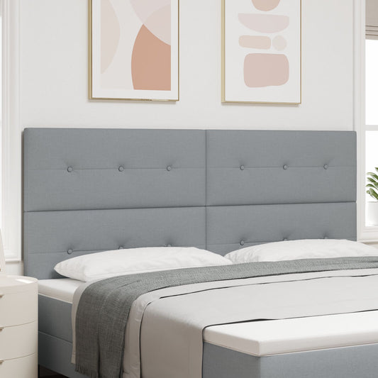 Testiera vidaXL Button Tufted Grigio chiaro 200 cm Tessuto
