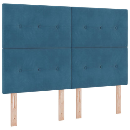 testiera imbottita vidaXL blu scuro 140 cm in velluto
