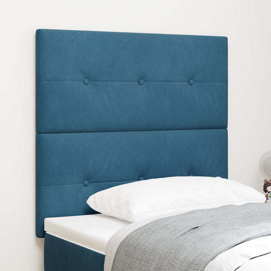 Testiera vidaXL Button Tufted Blu Scuro 100 cm in Velluto
